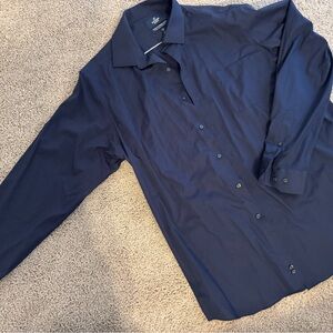 Men's Navy Blue Button-Up Shirt